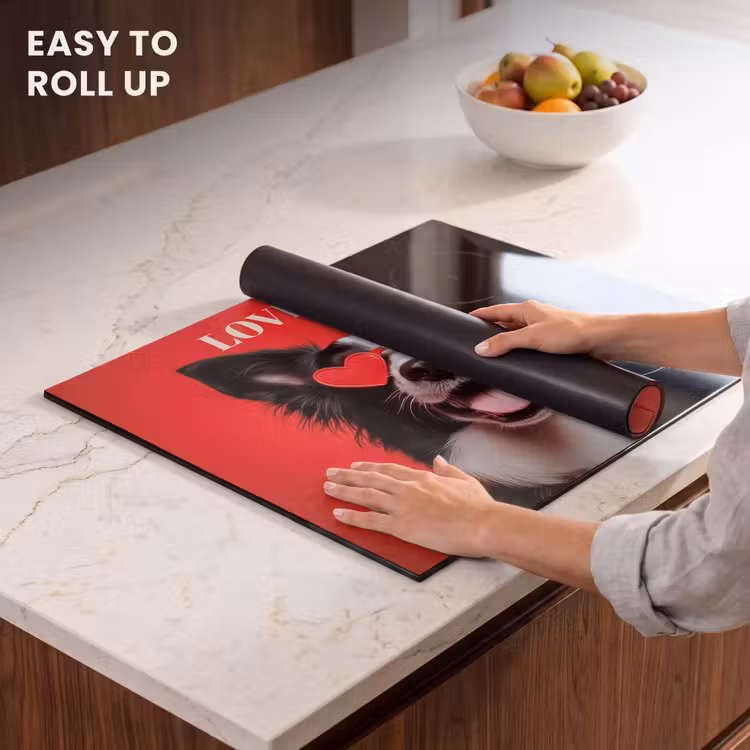Induction hob protector - Dog - Heart Glasses - Loveyou - Red — 6