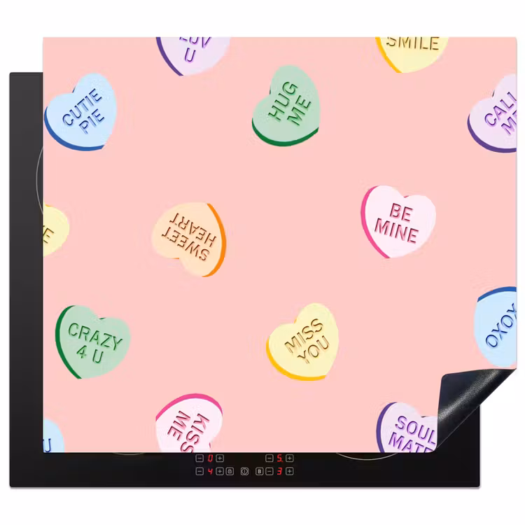 Induction hob protector - Heart - Candy - Pastel - Text — 1