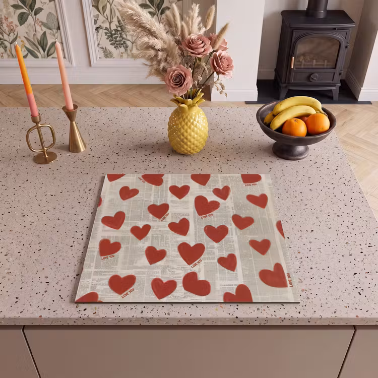Induction hob protector - Hearts - Newspaper - Loveyou — 3