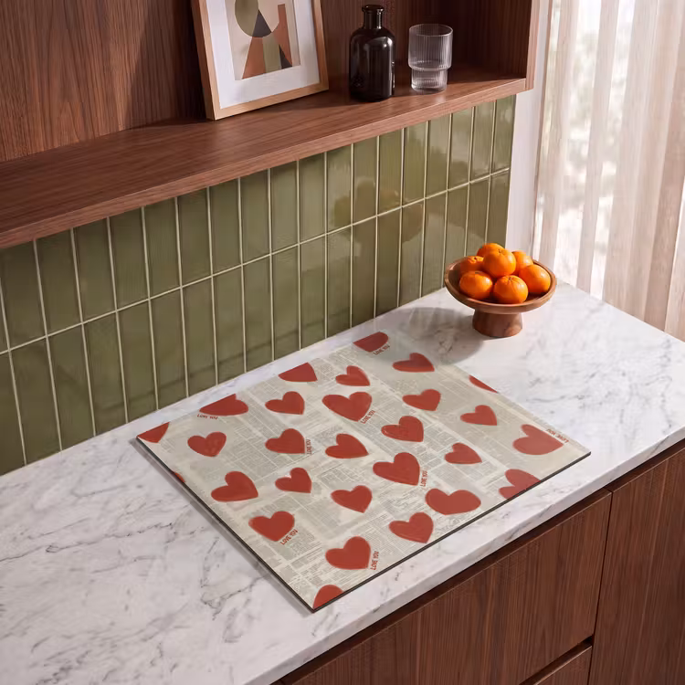 Induction hob protector - Hearts - Newspaper - Loveyou — 4