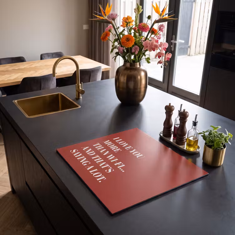 Induction hob protector - Red - Quote - Love — 2