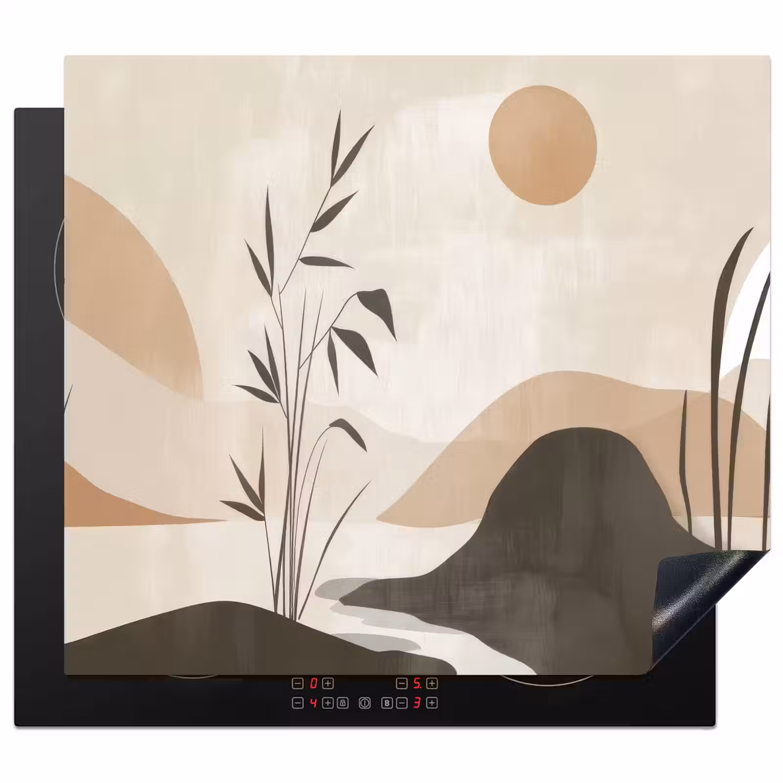 Induction hob protector - Japandi - Landscape - Beige — 1