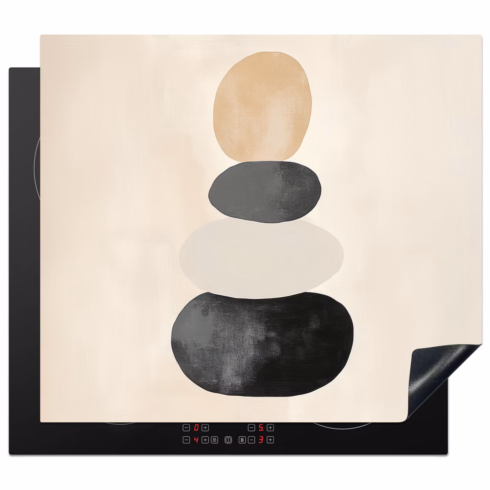 Induction hob protector - Japandi - Wabi sabi - Beige — 1