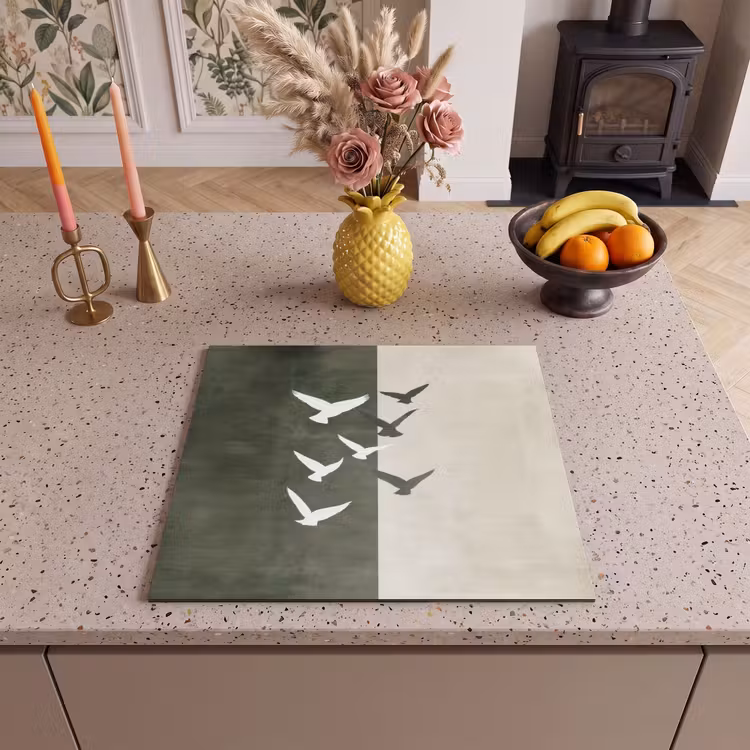 Induction hob protector - Japandi - Bird - Green — 3