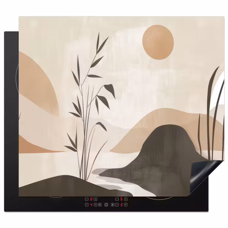 Induction hob protector - Japandi - Landscape - Beige — 1