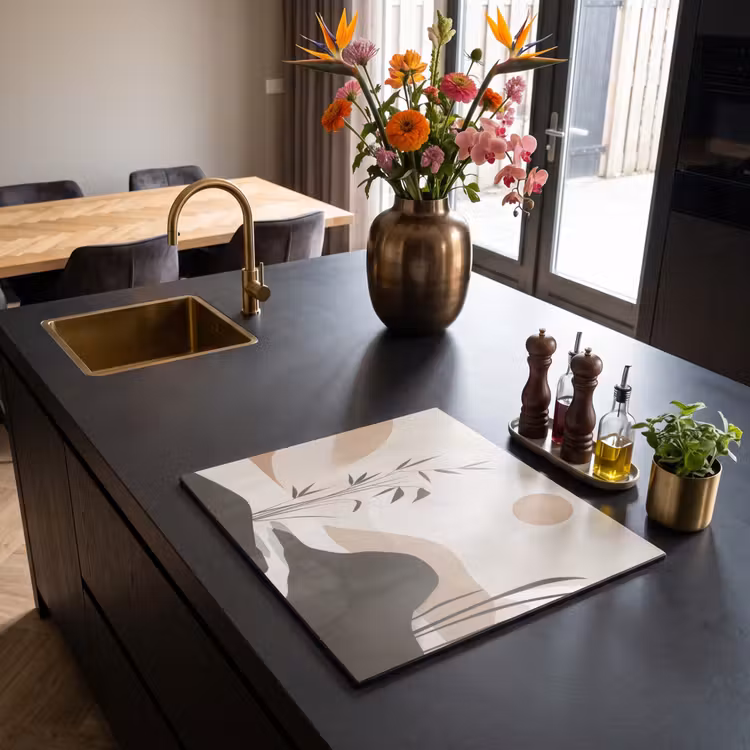 Induction hob protector - Japandi - Landscape - Beige — 2