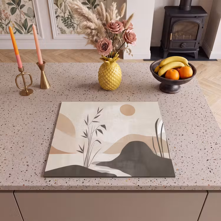 Induction hob protector - Japandi - Landscape - Beige — 3