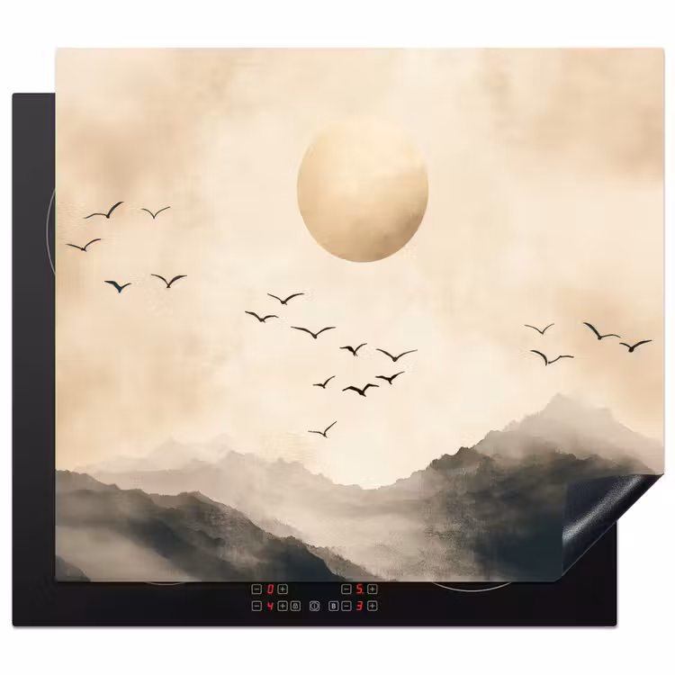 Induction hob protector - Landscape - Japandi - bird — 1