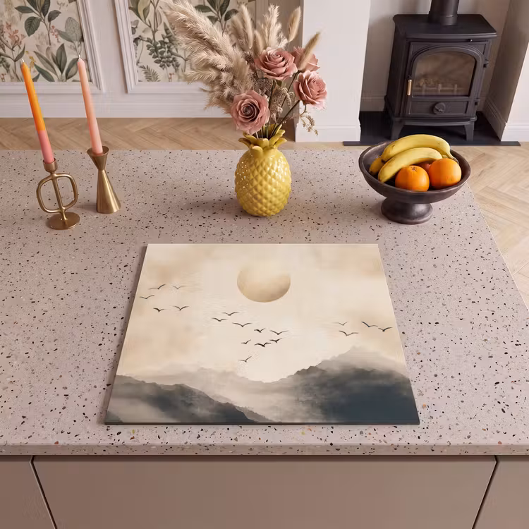 Induction hob protector - Landscape - Japandi - bird — 3