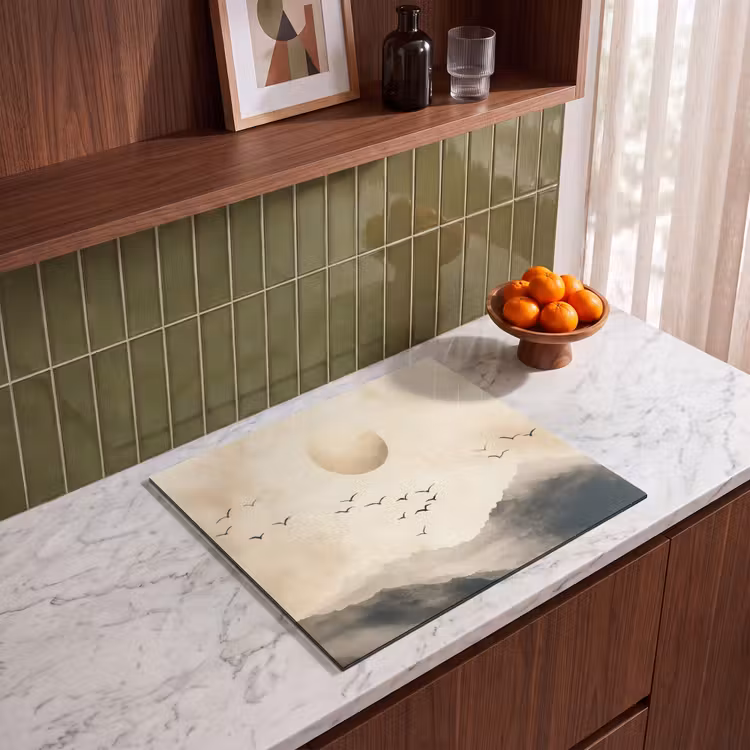 Induction hob protector - Landscape - Japandi - bird — 4