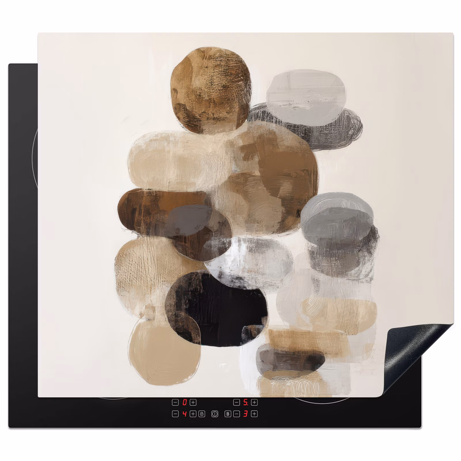 Induction hob protector - Oval - Color areas - Brush strokes — 1
