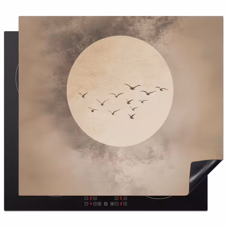 Induction hob protector - Bird - Beige - Japandi — 1