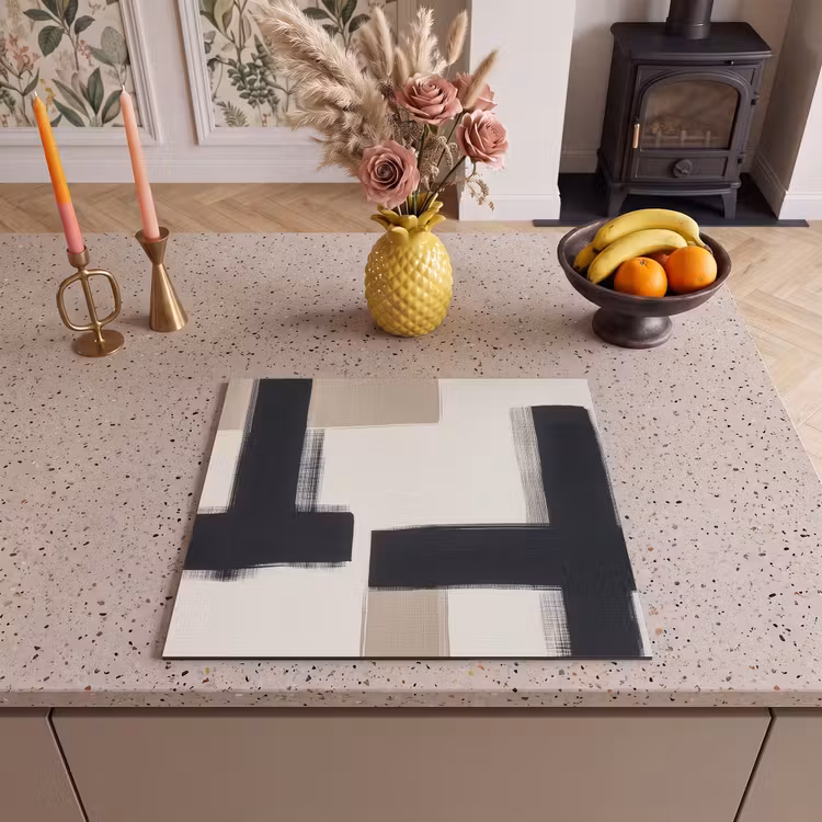Induction hob protector - Black - Abstract - Japandi — 3