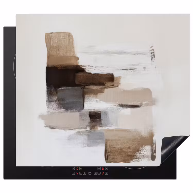 Induction hob protector - Brush strokes - Balance - Beige - Brown — 1