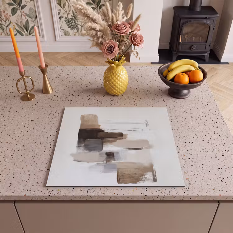 Induction hob protector - Brush strokes - Balance - Beige - Brown — 3