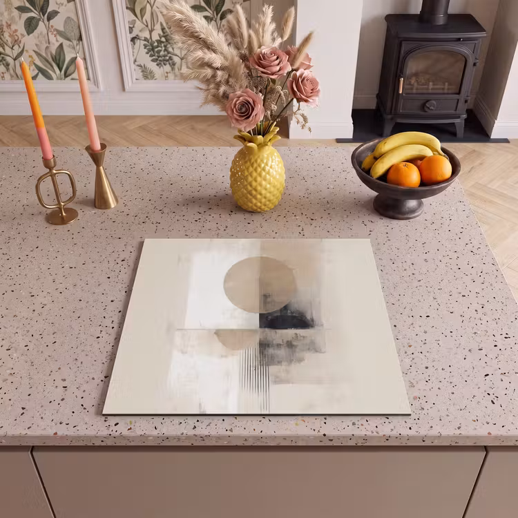 Induction hob protector - Circle - Composition - Depth - Beige — 3