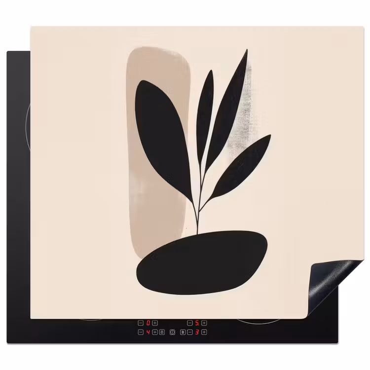 Induction hob protector - Plant - Beige - Japandi — 1