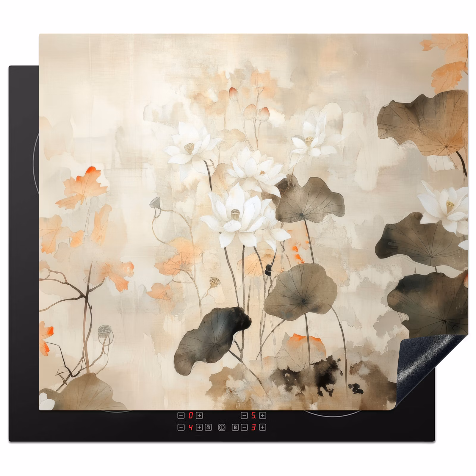Induction hob protector - Flowers - Japandi - Wabi sabi — 1