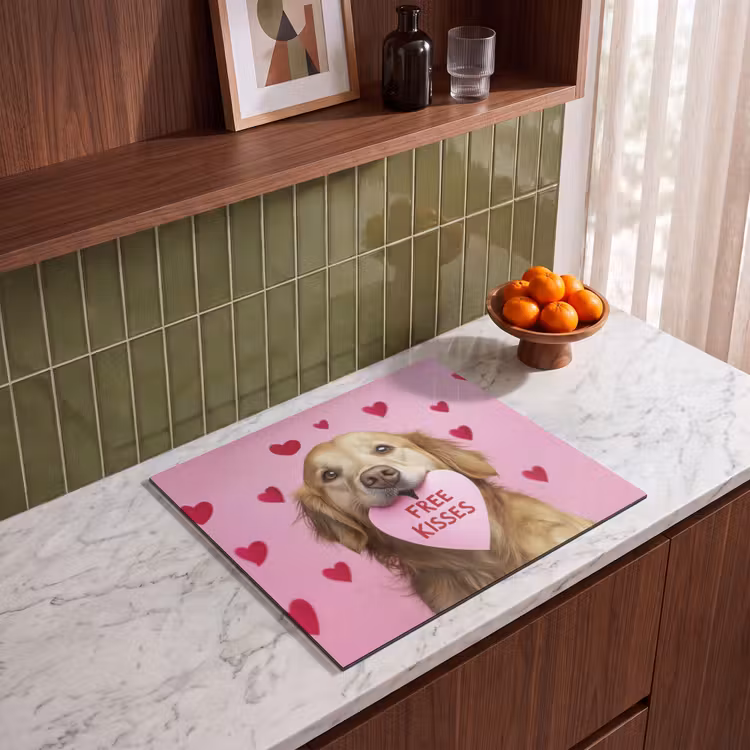 Induction hob protector - Dog - Kiss- Valentine - Hearts — 4