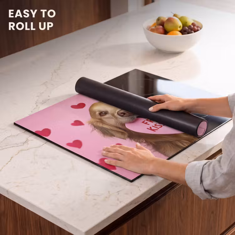 Induction hob protector - Dog - Kiss- Valentine - Hearts — 6