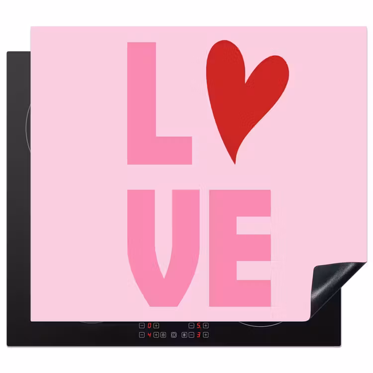 Induction hob protector - Love - Pink - Heart - Valentine — 1