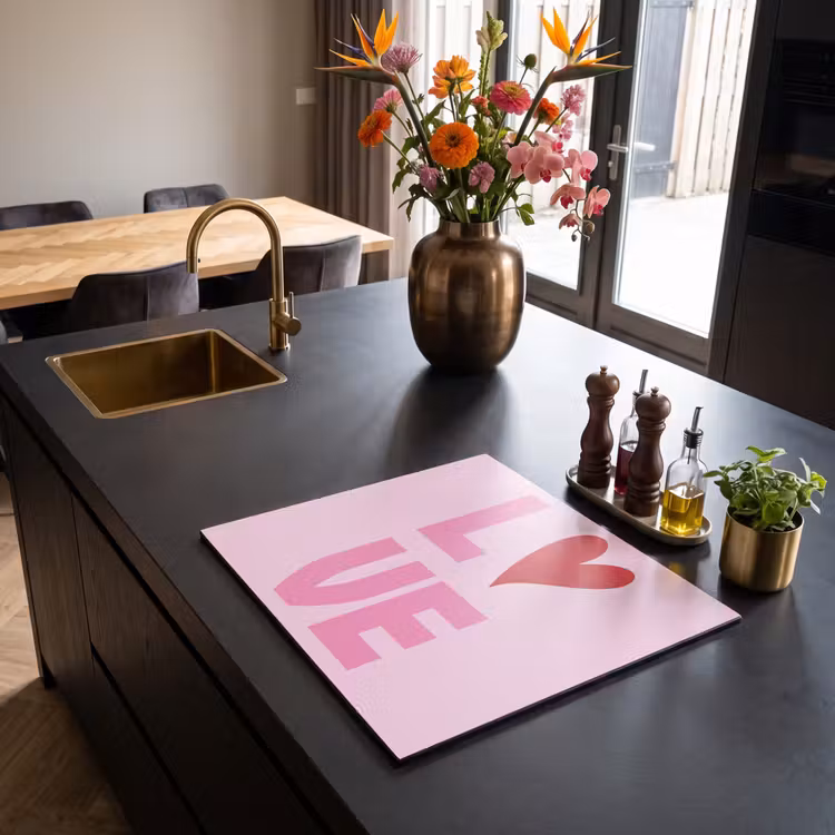 Induction hob protector - Love - Pink - Heart - Valentine — 2