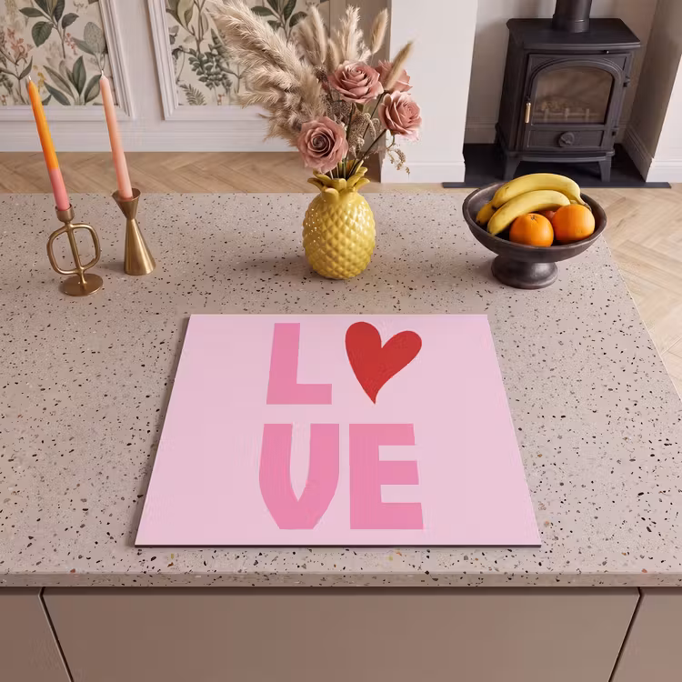 Induction hob protector - Love - Pink - Heart - Valentine — 3