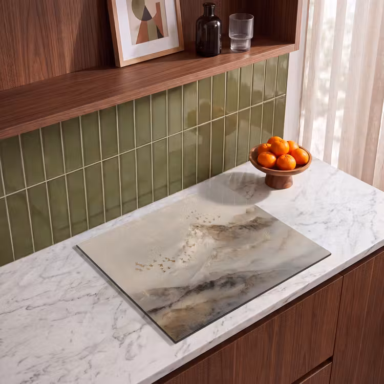 Induction hob protector - Mountain landscape - Fog - Brush strokes — 4