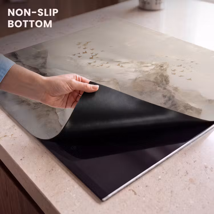 Induction hob protector - Mountain landscape - Fog - Brush strokes — 5