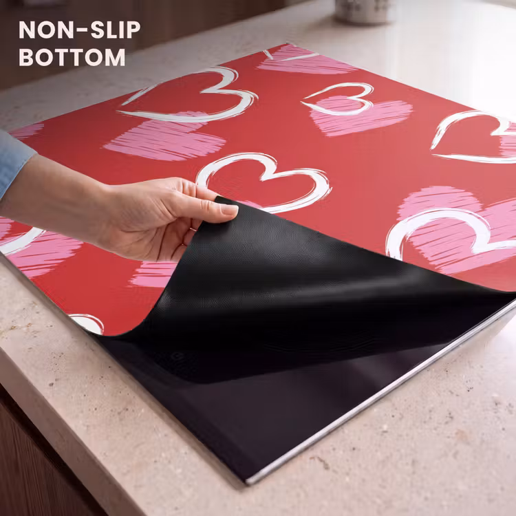 Induction hob protector - Pattern - Hearts - Pink - Valentine's Day — 5