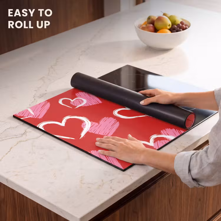 Induction hob protector - Pattern - Hearts - Pink - Valentine's Day — 6