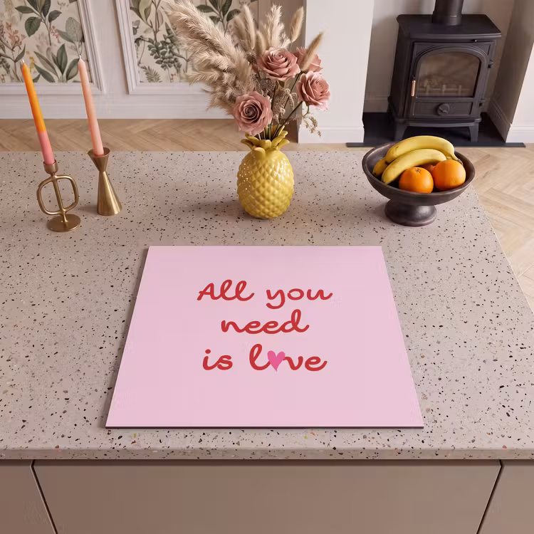 Induction hob protector - Text - Pink - Love - Heart — 3