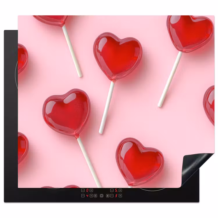 Induction hob protector - Lollipops - Hearts - Pink — 1