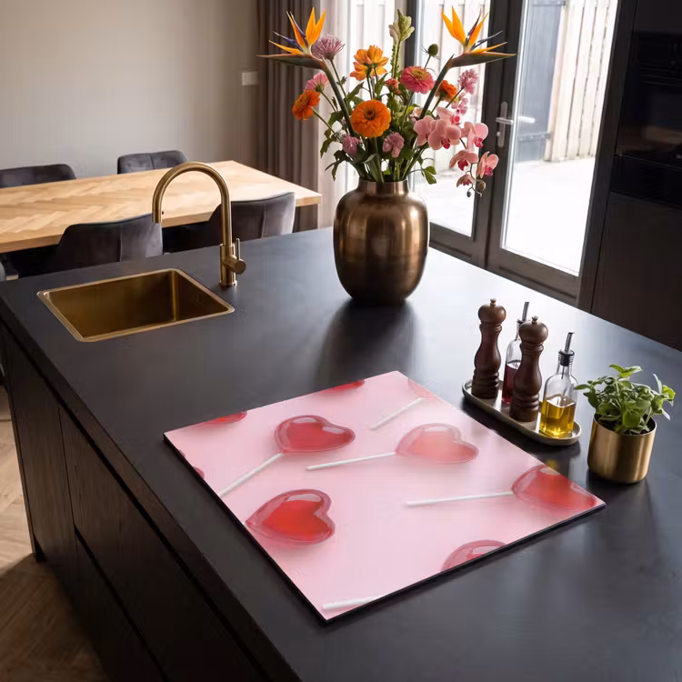Induction hob protector - Lollipops - Hearts - Pink — 2