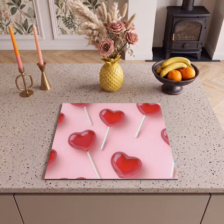 Induction hob protector - Lollipops - Hearts - Pink — 3