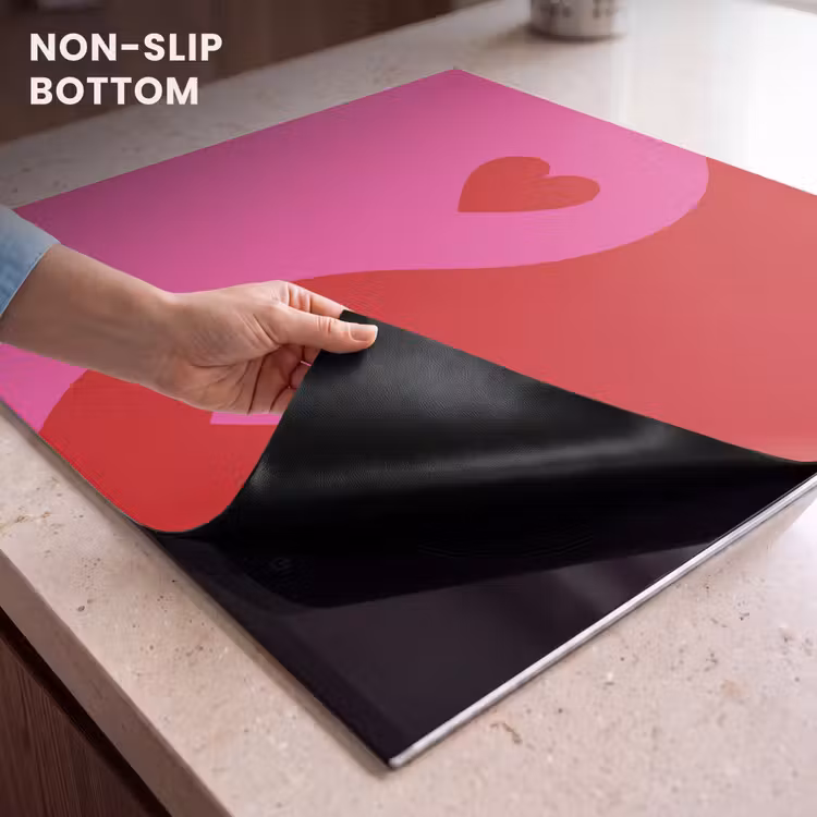 Induction hob protector - Minimalist - Red - Pink - Hearts — 5