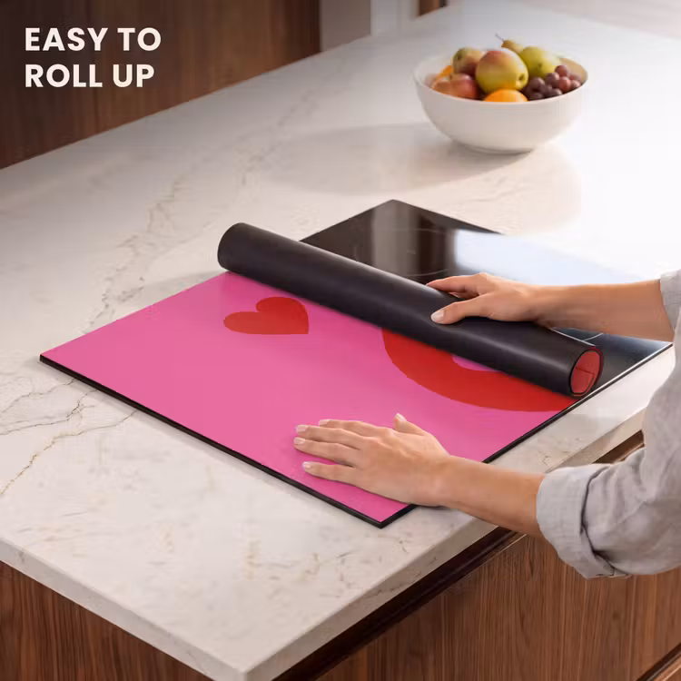 Induction hob protector - Minimalist - Red - Pink - Hearts — 6