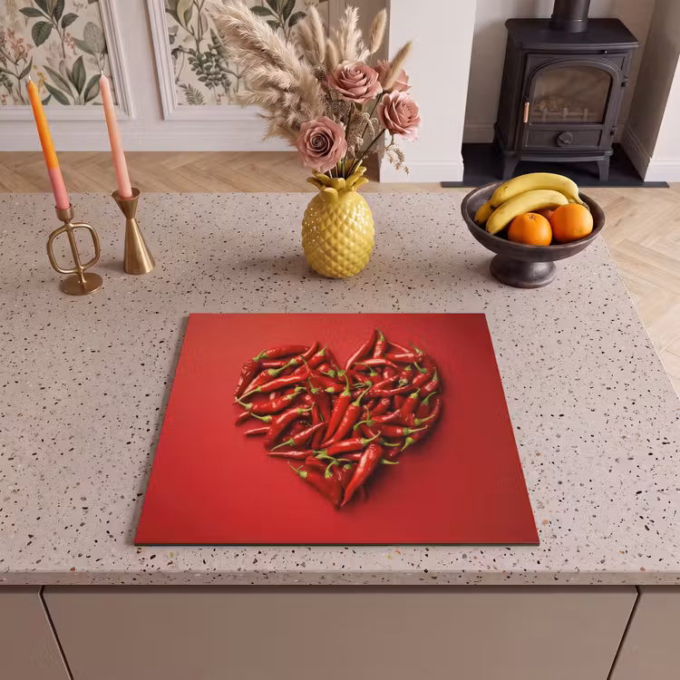 Induction hob protector - Peppers - Red - Heart — 3