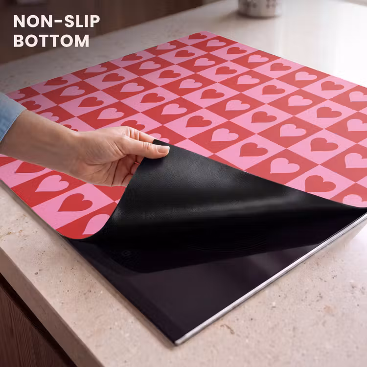 Induction hob protector - Red - Pink - Chessboard - Valentine — 5