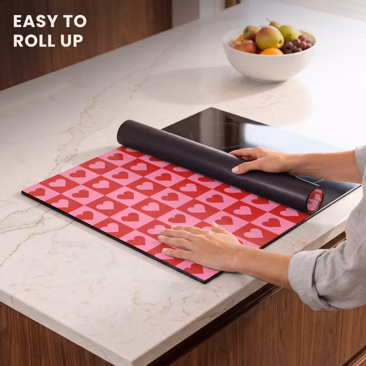 Induction hob protector - Red - Pink - Chessboard - Valentine — 6