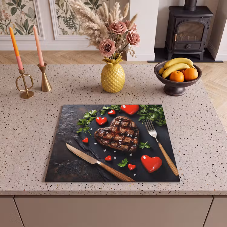 Induction hob protector - Steak - Heart - Cutlery — 3