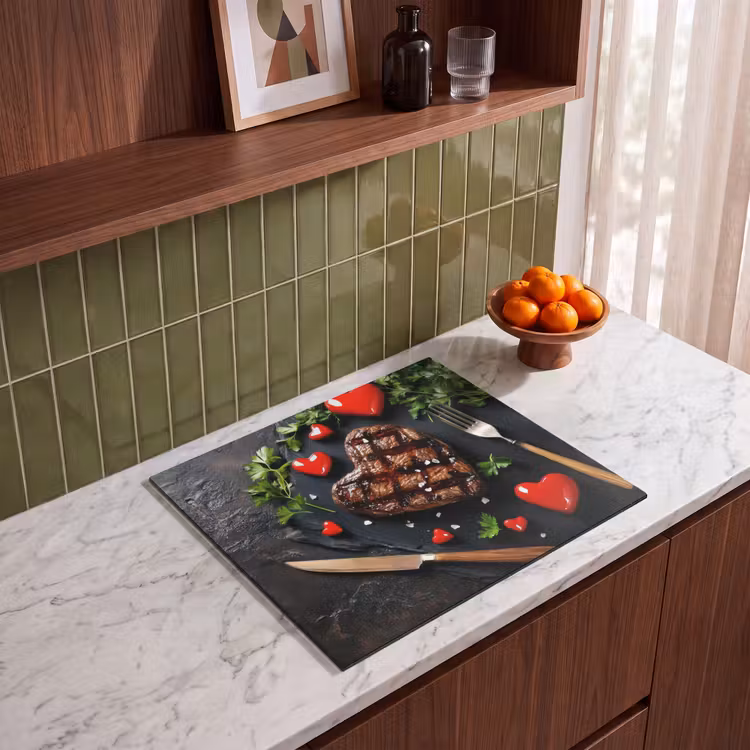 Induction hob protector - Steak - Heart - Cutlery — 4