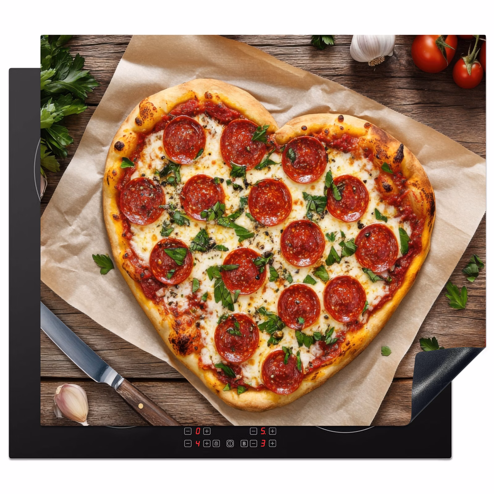 Induction hob protector - Pizza - Heart - Pepperoni - Tomato — 1