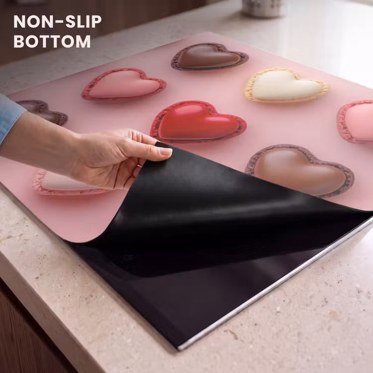 Induction hob protector - Macaroons - Hearts - Colorful - Pink — 5