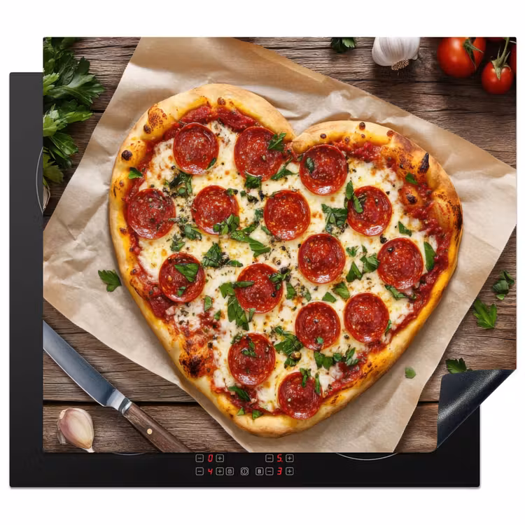 Induction hob protector - Pizza - Heart - Pepperoni - Tomato — 1