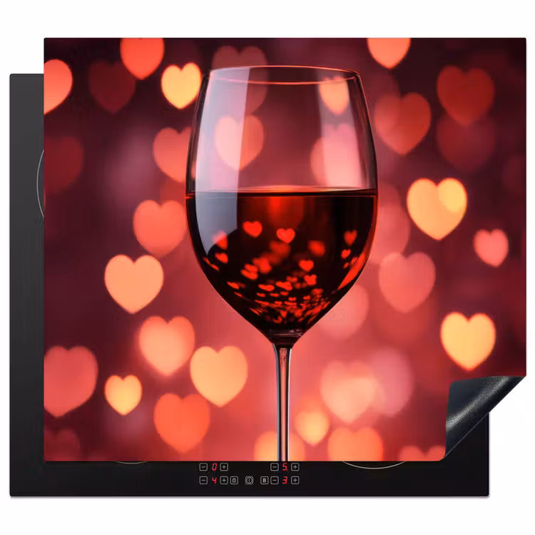 Induction hob protector - Red - Wine - Hearts — 1