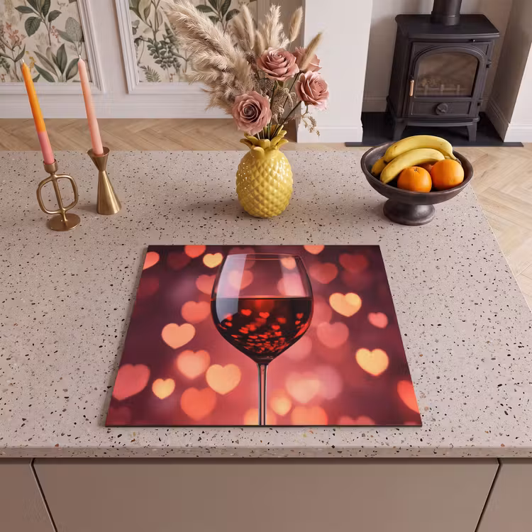 Induction hob protector - Red - Wine - Hearts — 3