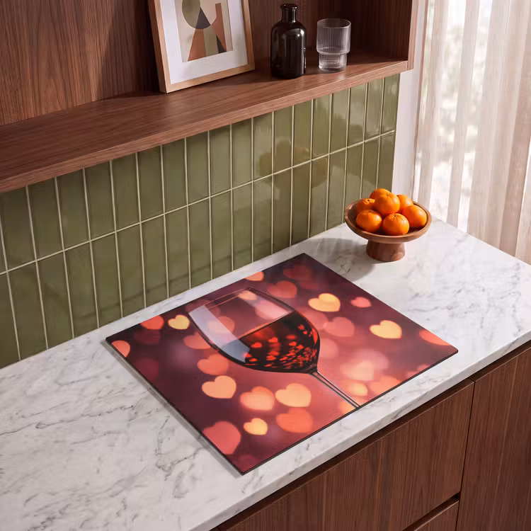 Induction hob protector - Red - Wine - Hearts — 4