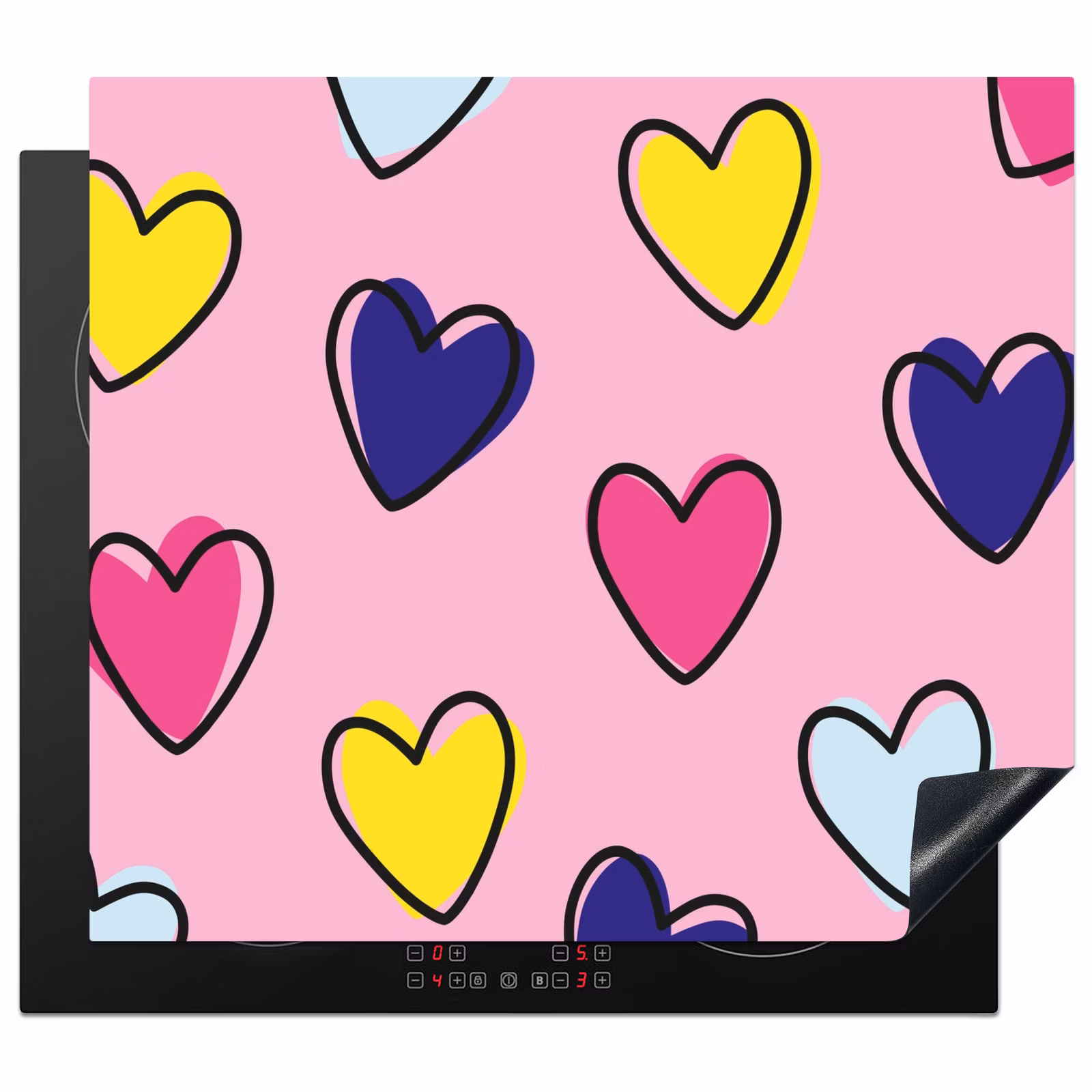Induction hob protector - Hearts - Valentine - Pattern - Colorful — 1