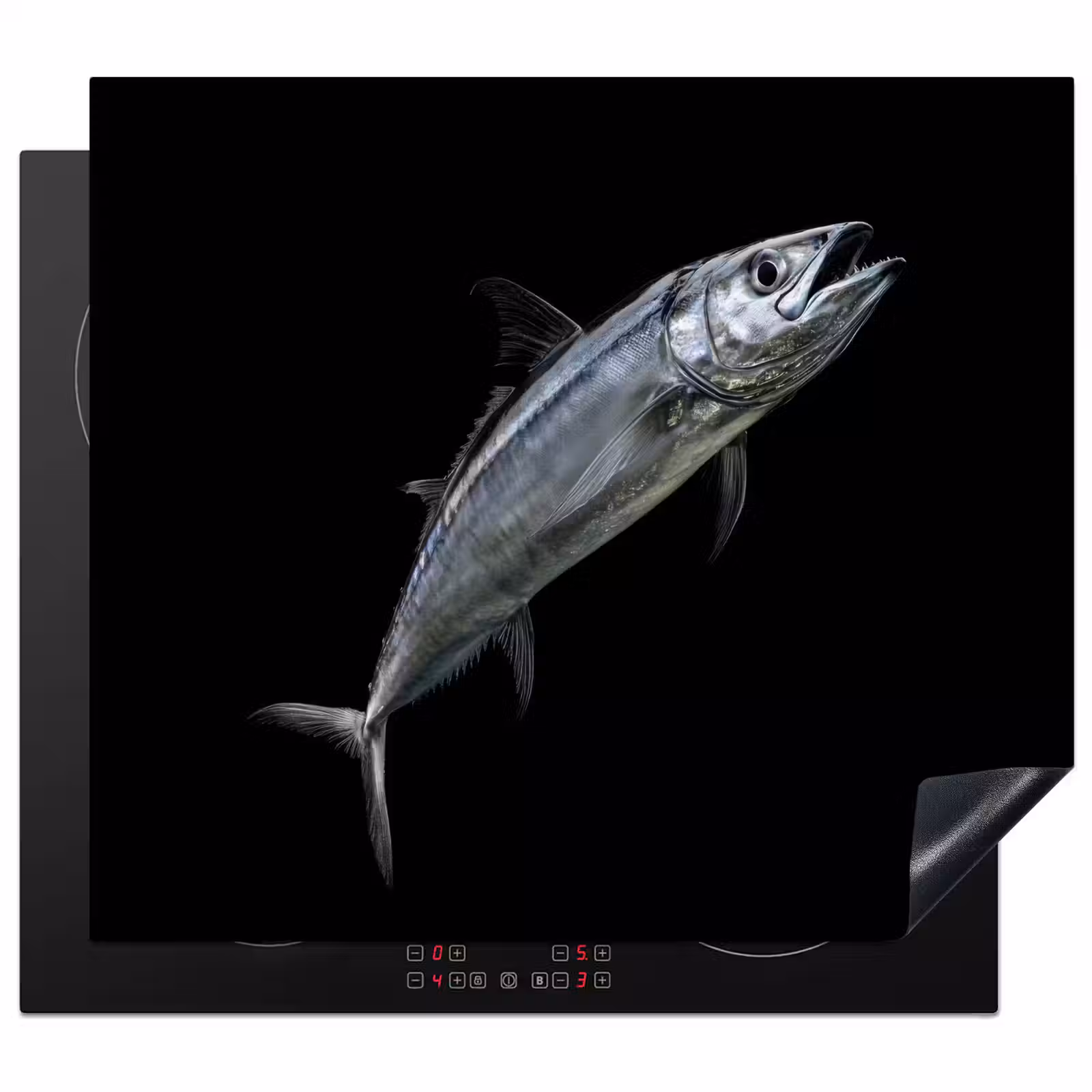Induction hob protector - Mackerel - Fish - Black — 1